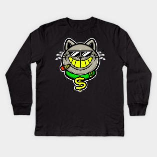 business cat Kids Long Sleeve T-Shirt